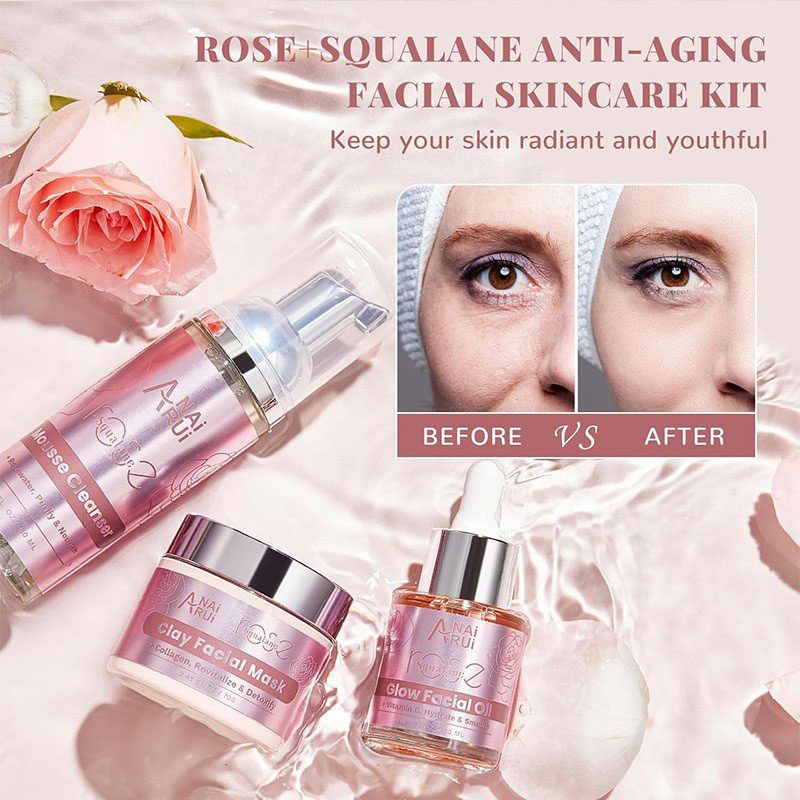 玫瑰角鯊?fù)樽o(hù)膚套裝Squalane & Rose Face Care Trio